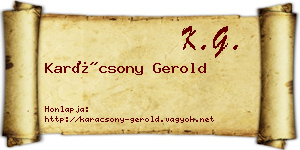 Karácsony Gerold névjegykártya